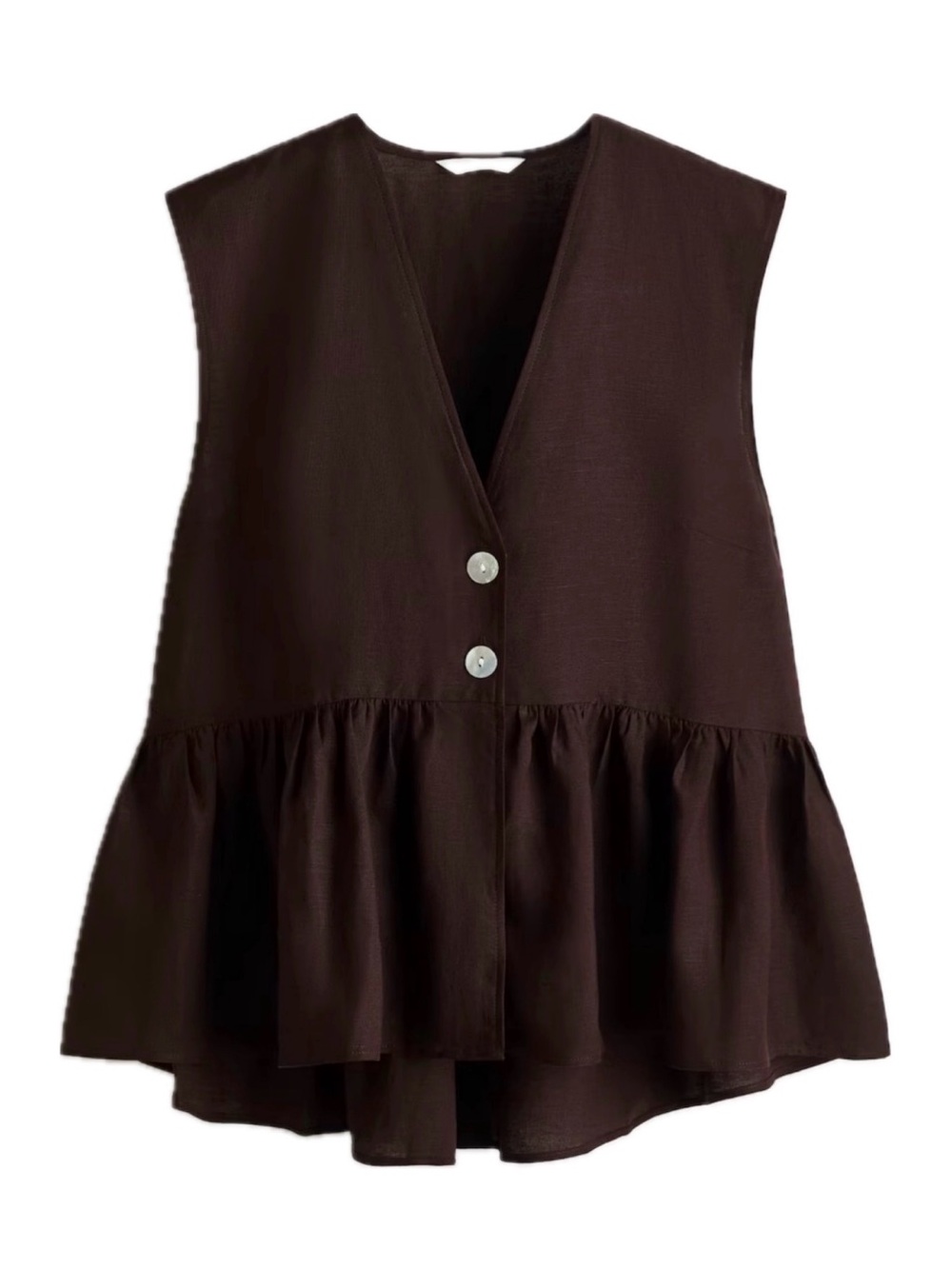 H&M Linen Blend Peplum Top NWOT Size Small